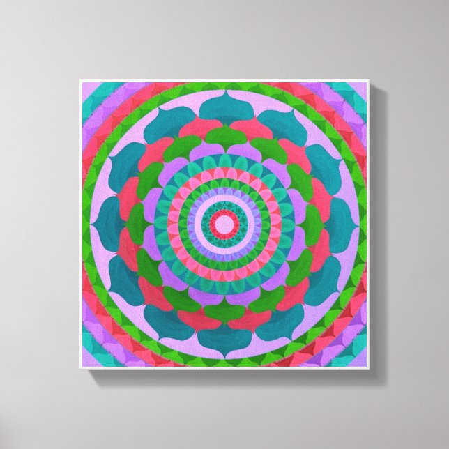 Lienzo Flor galopante Mandala (Anverso)