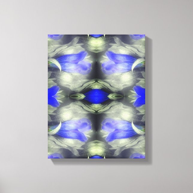 Lienzo Flor Gentiana azul Multiplicada Naturaleza abstrac (Anverso)