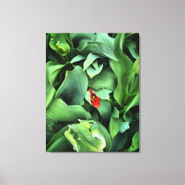 Lienzo Flor Inmersa En Verde