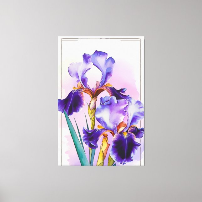 Lienzo *~* Flor irlandesa Artsy Iris Pintura AP84 (Anverso)