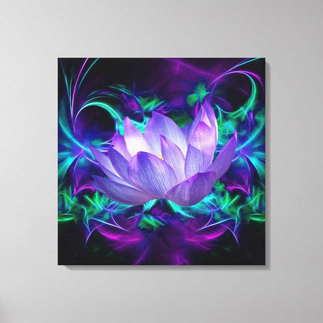 Lienzo Flor morado de Lotus y su significado (Anverso)