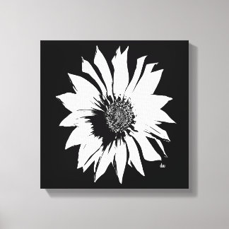Lienzo Flor Negra/Blanca