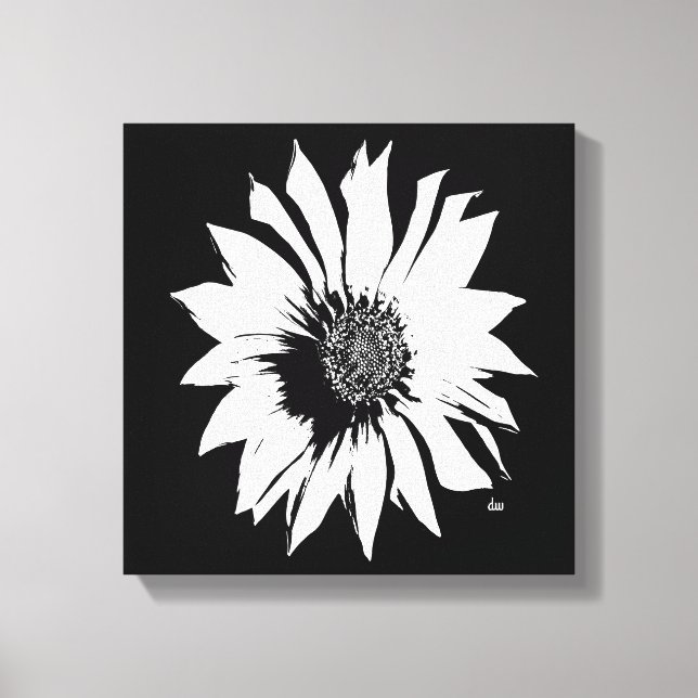 Lienzo Flor Negra/Blanca (Anverso)