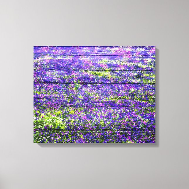 Lienzo Flor púrpura pastel en la madera (Anverso)