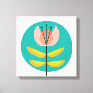 Lienzo Flor retro de medio siglo