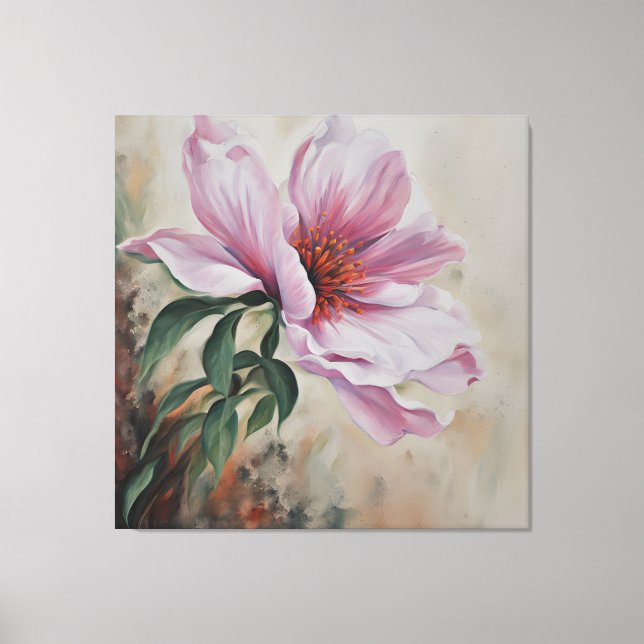 Lienzo Flor rosa (Anverso)