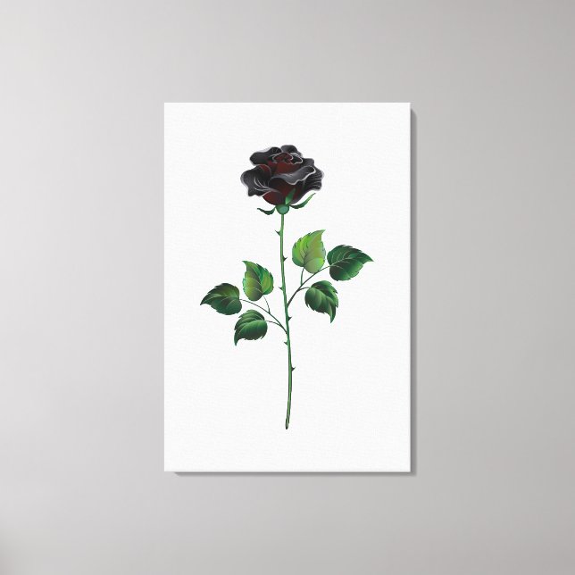 Lienzo Flor rosa negra (Anverso)