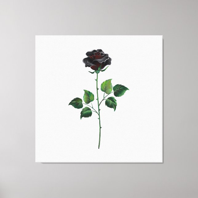 Lienzo Flor rosa negra (Anverso)