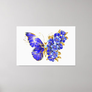 Lienzo Flor Sapphire Mariposa