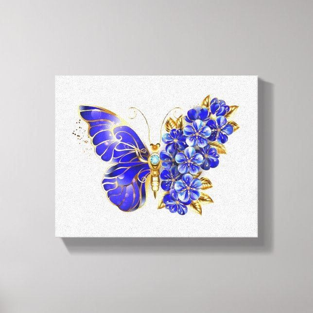 Lienzo Flor Sapphire Mariposa (Anverso)