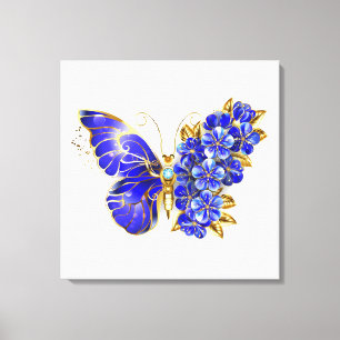 Lienzo Flor Sapphire Mariposa