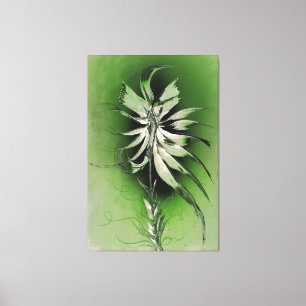Lienzo Flor serena sobre verde