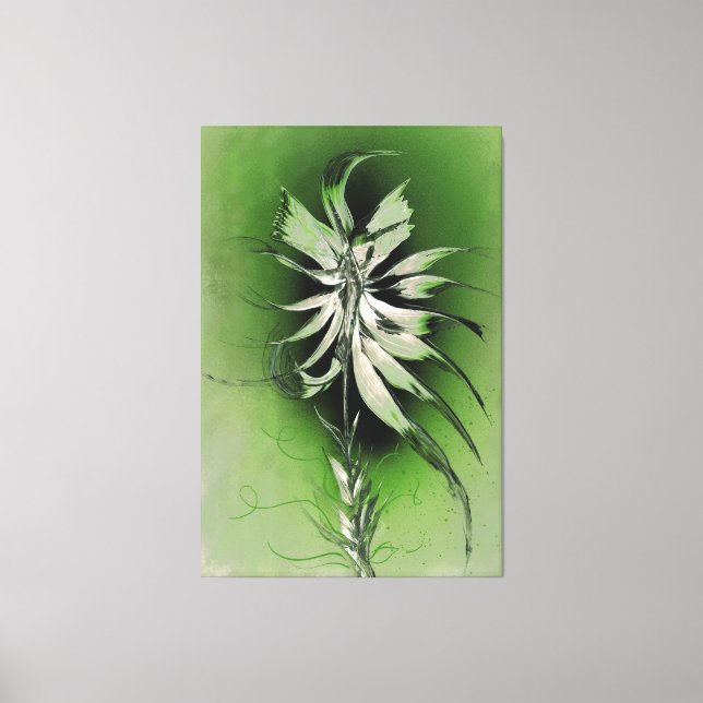 Lienzo Flor serena sobre verde (Anverso)