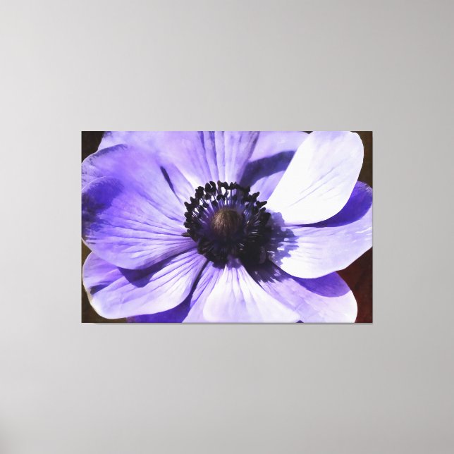 Lienzo Flor silvestre azul lilac azul anemone (Anverso)