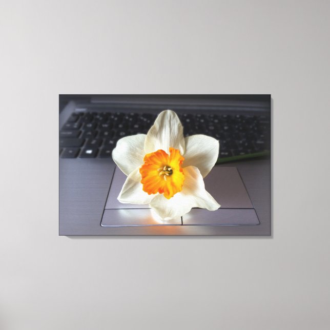 Lienzo Flor sobre el teclado (Anverso)