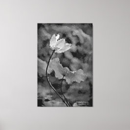 Lienzo Flor solitaria en blanco y negro