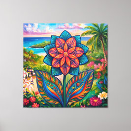 Lienzo Flor tropical vibrante en el paraíso