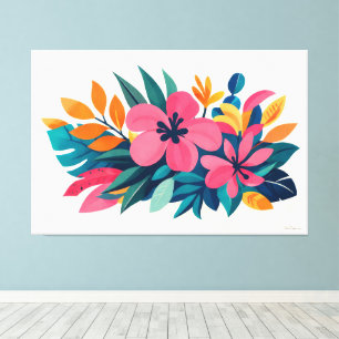 Lienzo Flora tropical retro moderna 01