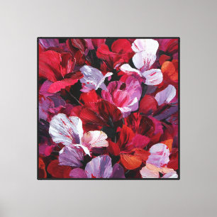 Lienzo Floral Abstracto Flor de Crimson