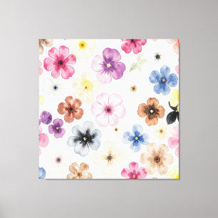 Lienzo Floral Acuarela Pastel 
