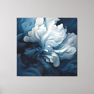 Lienzo Floral azul