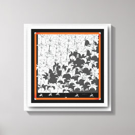 Lienzo Floral Blanco Negro