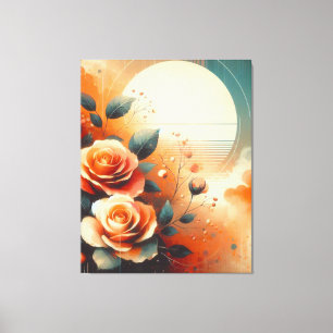 Lienzo Floral cálida contemporánea