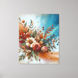 Lienzo Floral cálida contemporánea