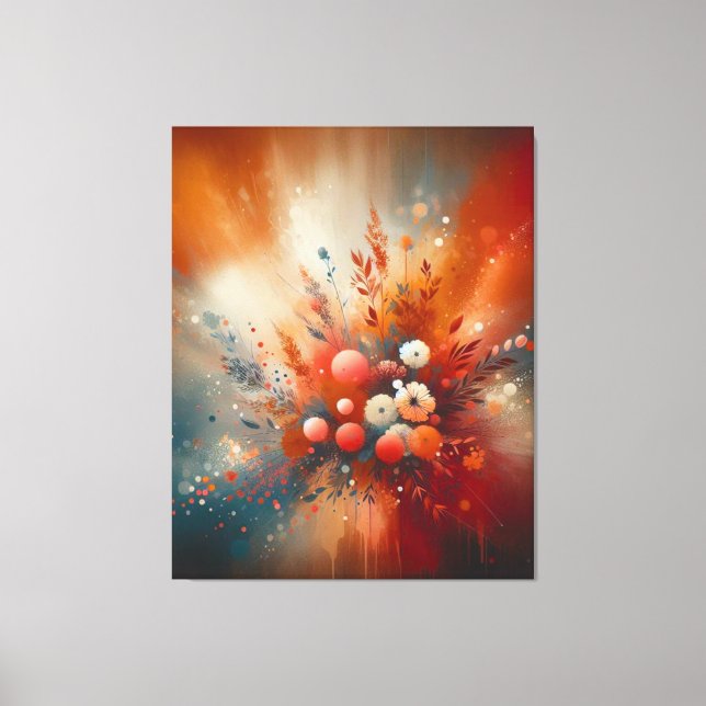 Lienzo Floral cálida contemporánea (Anverso)