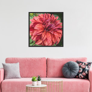 Lienzo Floral Dahlia Bloom Variada Roja