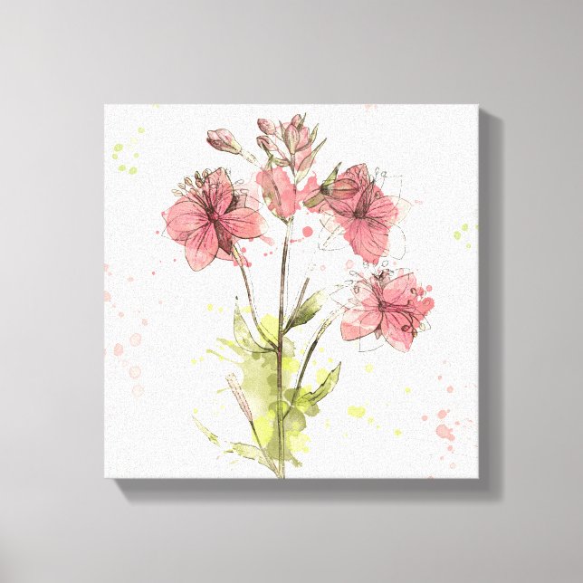 Lienzo Floral Dark Pink Splash (Anverso)
