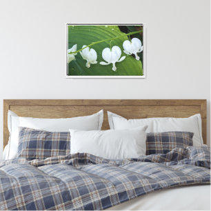 Lienzo Floral de corazón sangrante blanco