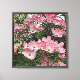 Lienzo Floral de cornejo rosa de 12"x12"
