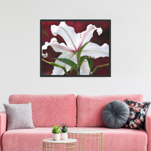 Lienzo Floral de lirio blanco oriental