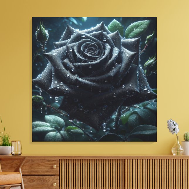 Lienzo Floral de Rosa negro (Insitu (Sala de estar))
