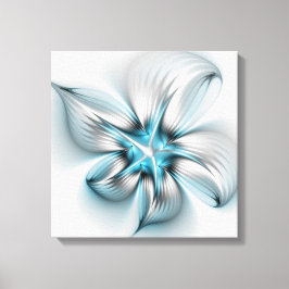 Lienzo Floral Elegance Modern Abstract Blue Fractal Art