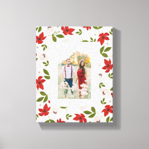 Lienzo Floral festiva en blanco