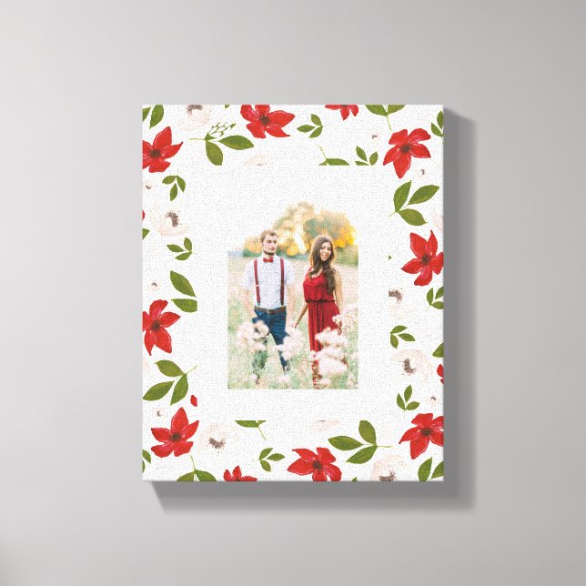 Lienzo Floral festiva en blanco (Anverso)