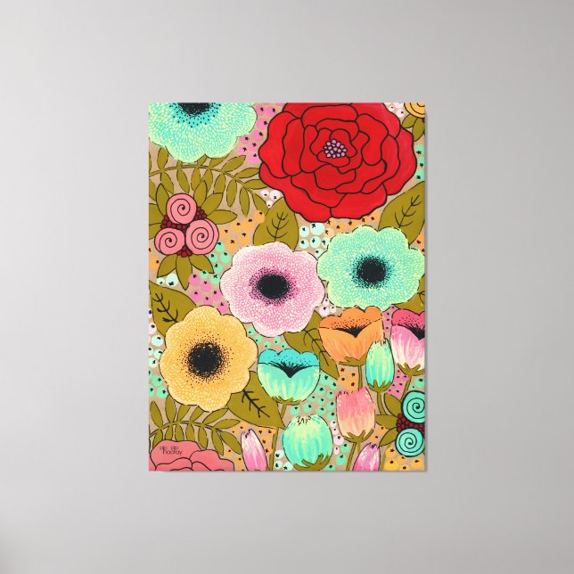 Lienzo Floral Garden Pintura Art Pip Gerard (Anverso)