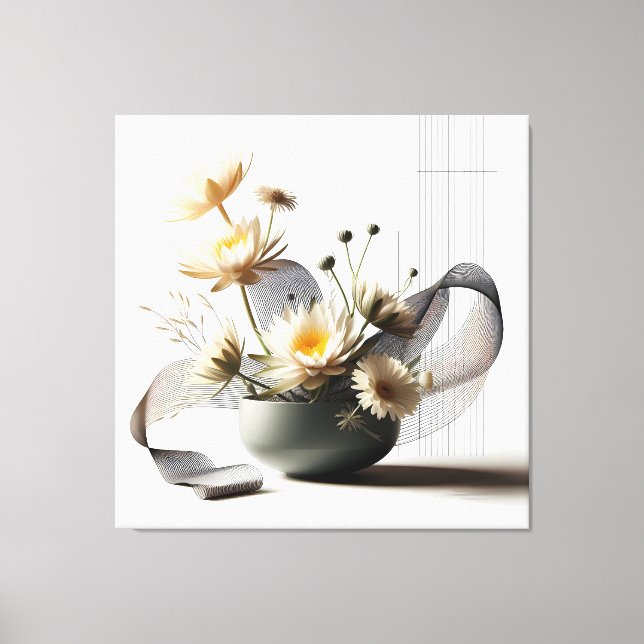 Lienzo Floral Linework Composition (Anverso)