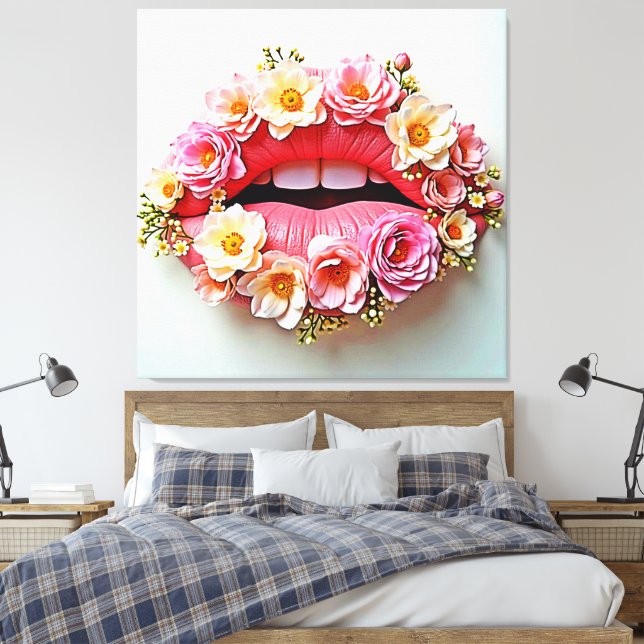 Lienzo Floral Lips Artistry (Insitu(Dormitorio))