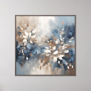 Lienzo Floral moderna marrón azul de la luz azul de la ma