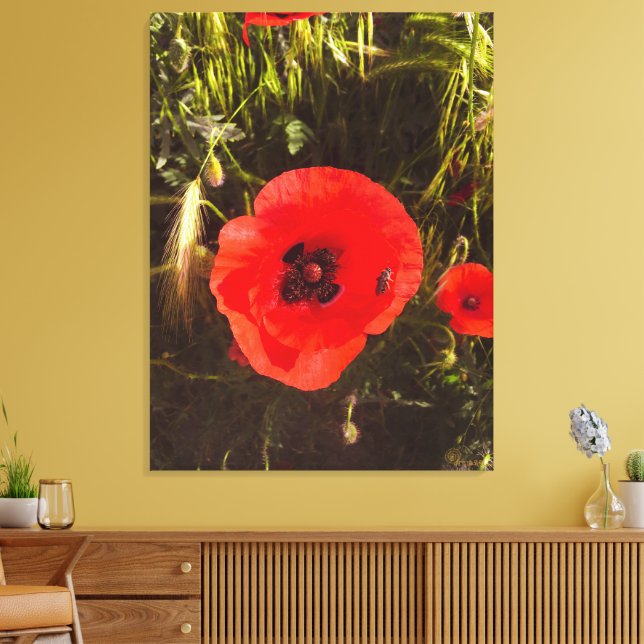 Lienzo Floral Poppy Dreamer – Botanical Fantasy Art  (Insitu (Sala de estar))