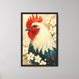 Lienzo Floral Rooster Wall Art