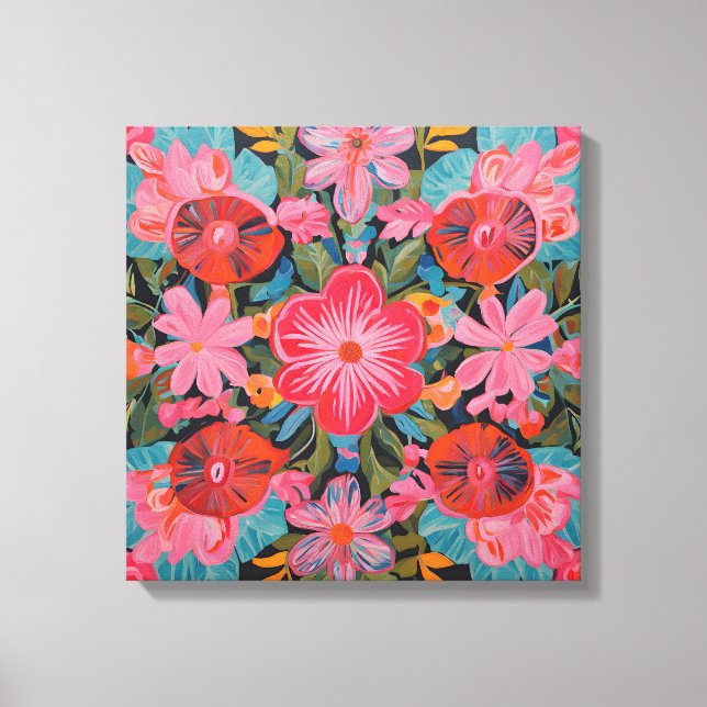 Lienzo Floral rosa de Gauguin (Anverso)