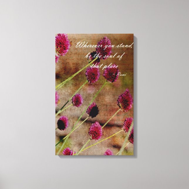 Lienzo Floral rosa poética (Anverso)