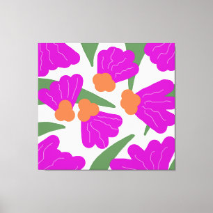 Lienzo Florales abstractos brillantes neón retro