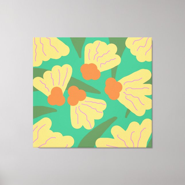 Lienzo Florales abstractos retro (Anverso)