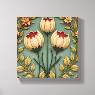 Lienzo Florales de jardín nostálgico