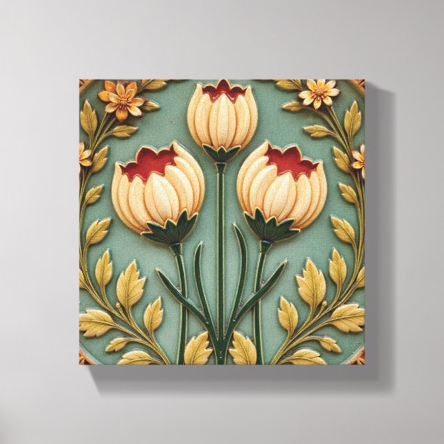 Lienzo Florales de jardín nostálgico (Anverso)